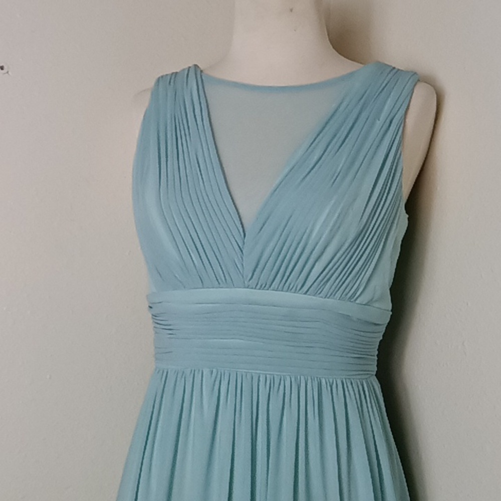 RSVP Baby Blue Sleeveless Summer Semi Casual Full Length Dress - Picture 2 of 8